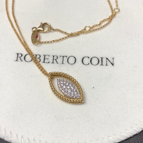 Roberto Coin 18K Diamond Pendant Necklace - Picture 6 of 7